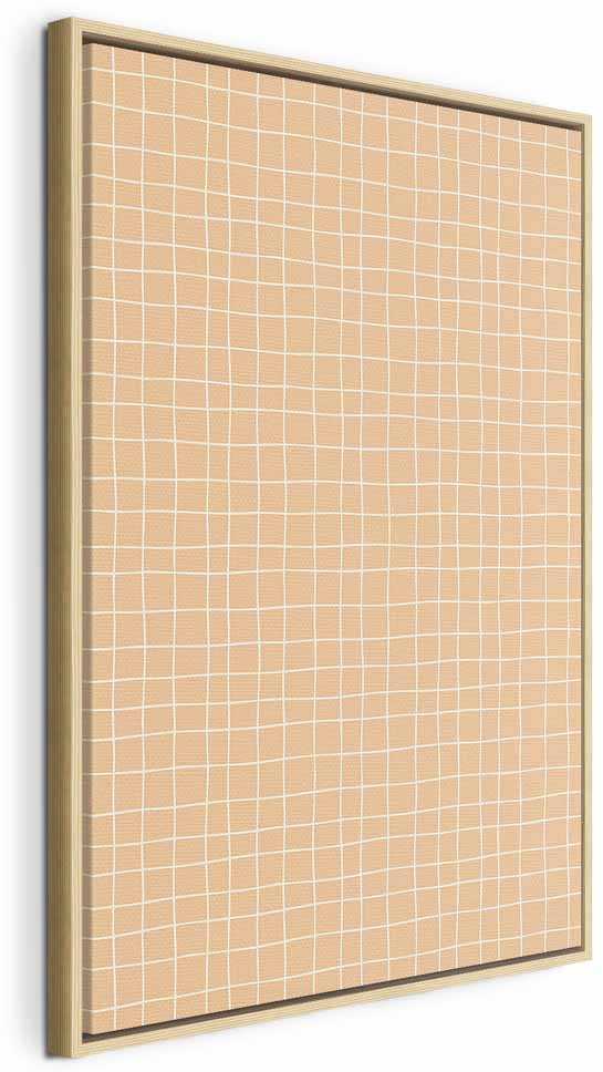 Artgeist Paveikslas - Waving Lines - Creamy Grid on a Noisy Pastel Background