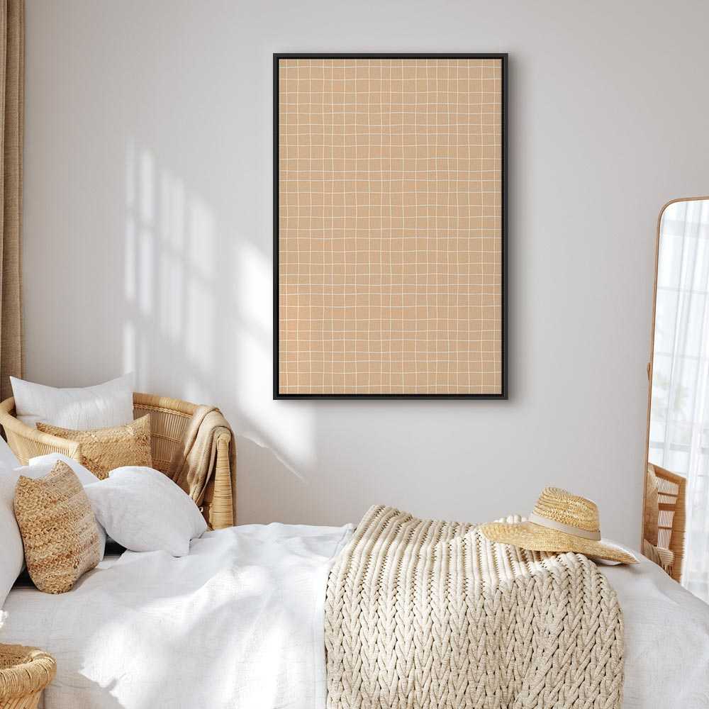 Artgeist Paveikslas - Waving Lines - Creamy Grid on a Noisy Pastel Background