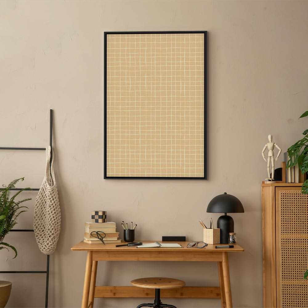 Artgeist Paveikslas - Waving Lines - Creamy Grid on a Noisy Pastel Background
