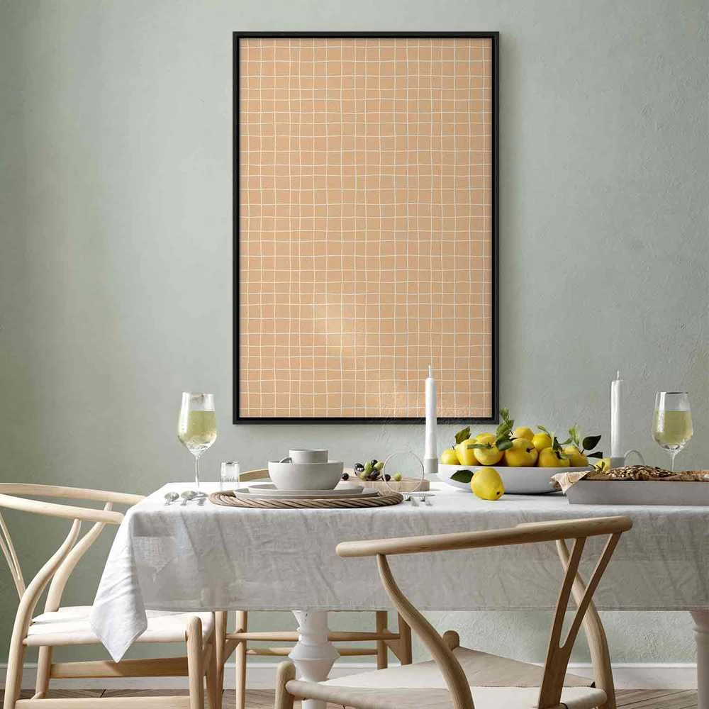 Artgeist Paveikslas - Waving Lines - Creamy Grid on a Noisy Pastel Background