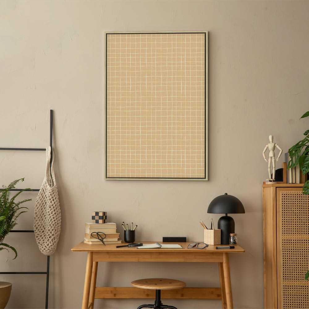 Artgeist Paveikslas - Waving Lines - Creamy Grid on a Noisy Pastel Background
