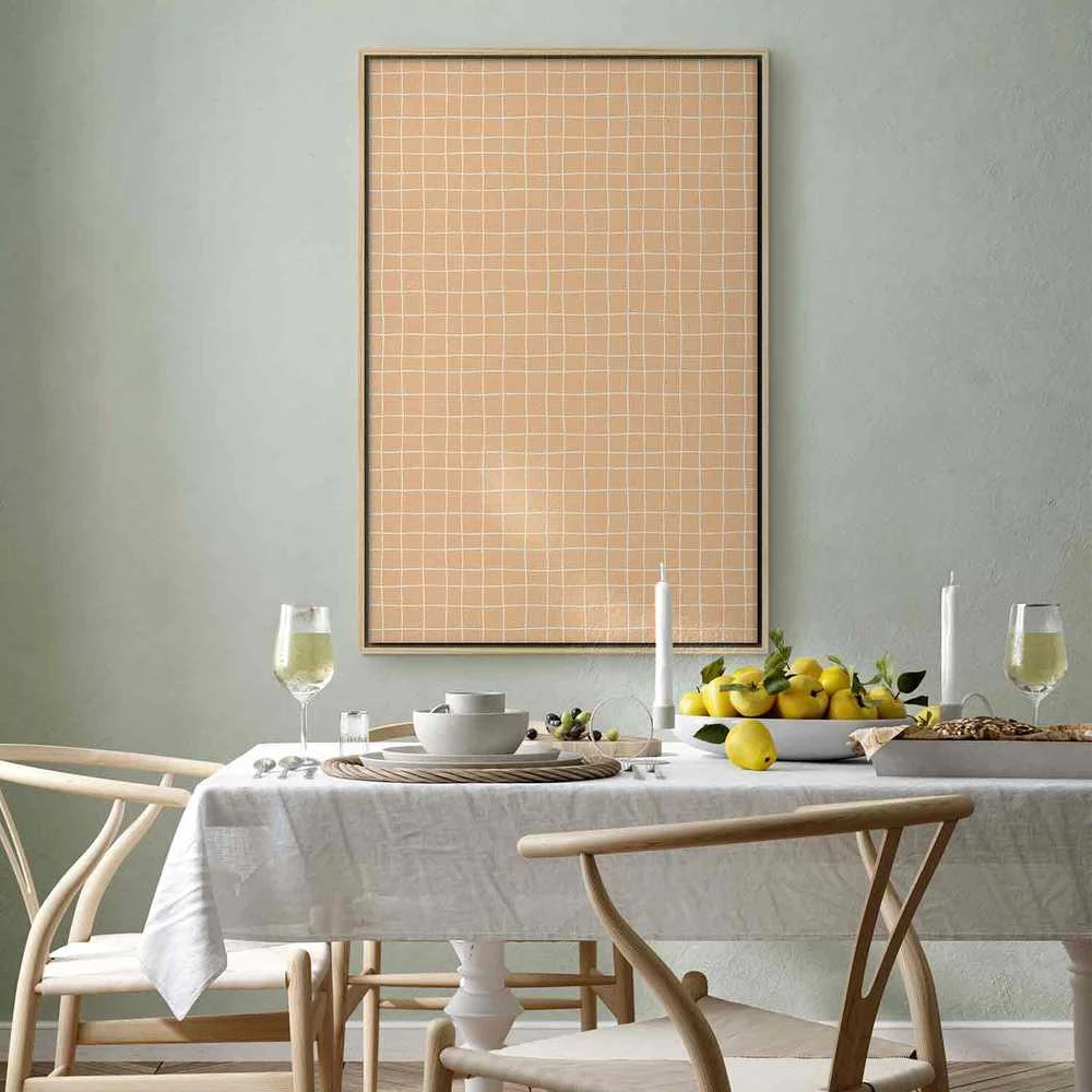 Artgeist Paveikslas - Waving Lines - Creamy Grid on a Noisy Pastel Background