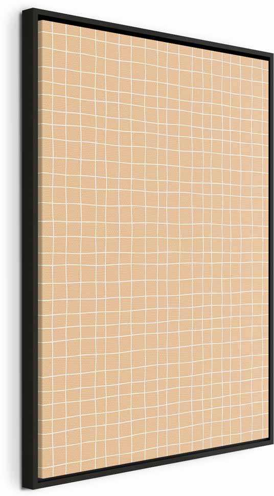 Artgeist Paveikslas - Waving Lines - Creamy Grid on a Noisy Pastel Background