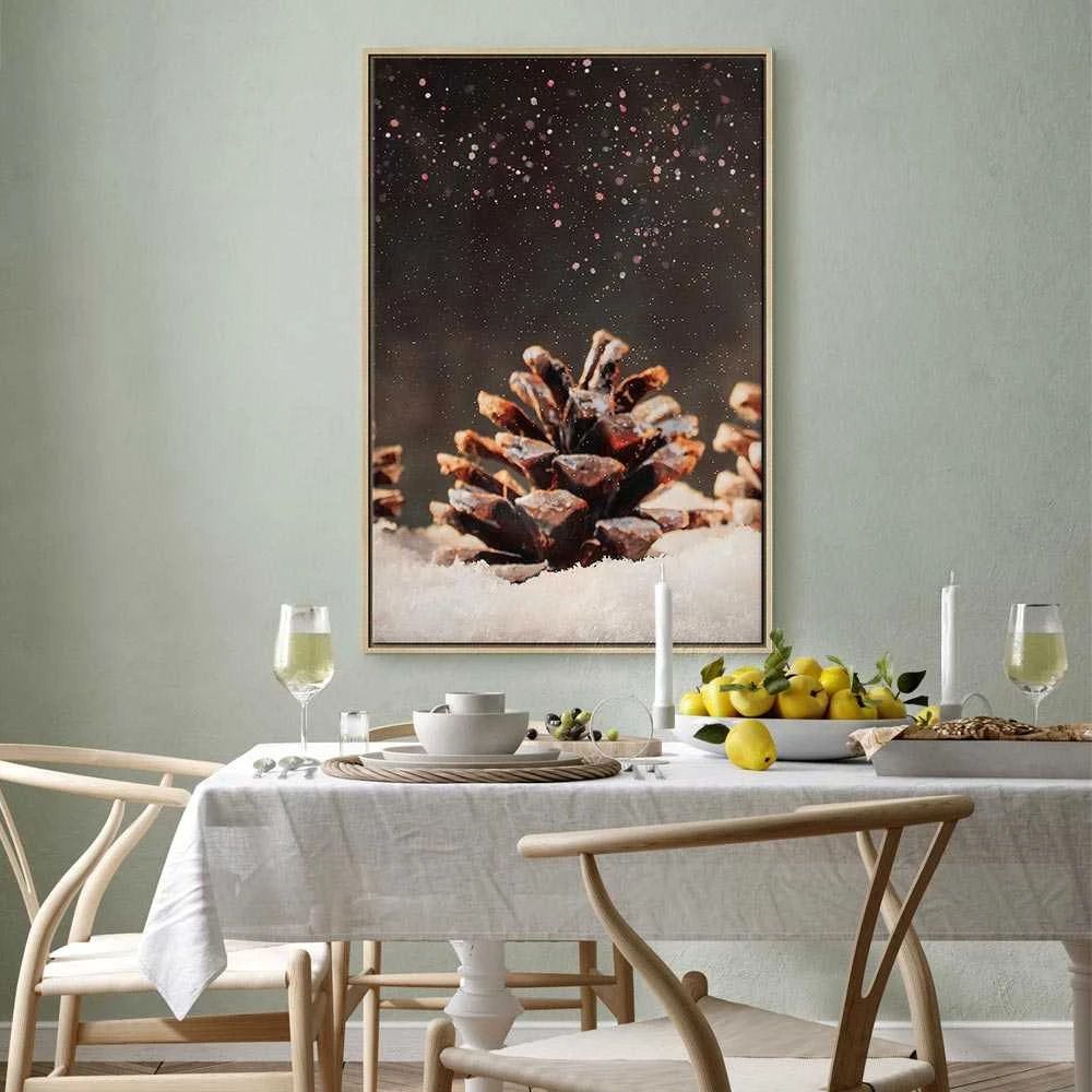 Artgeist Paveikslas - Winter Pine Cone (1 Part) Vertical