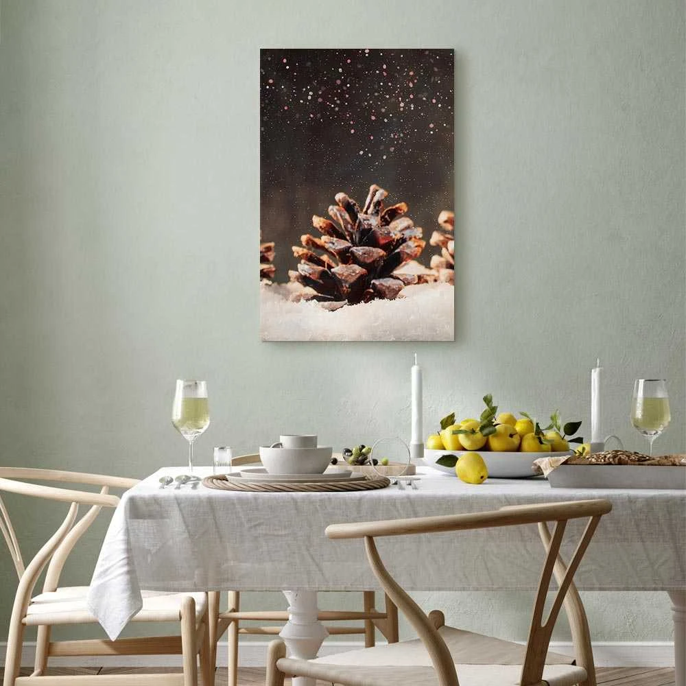 Artgeist Paveikslas - Winter Pine Cone (1 Part) Vertical