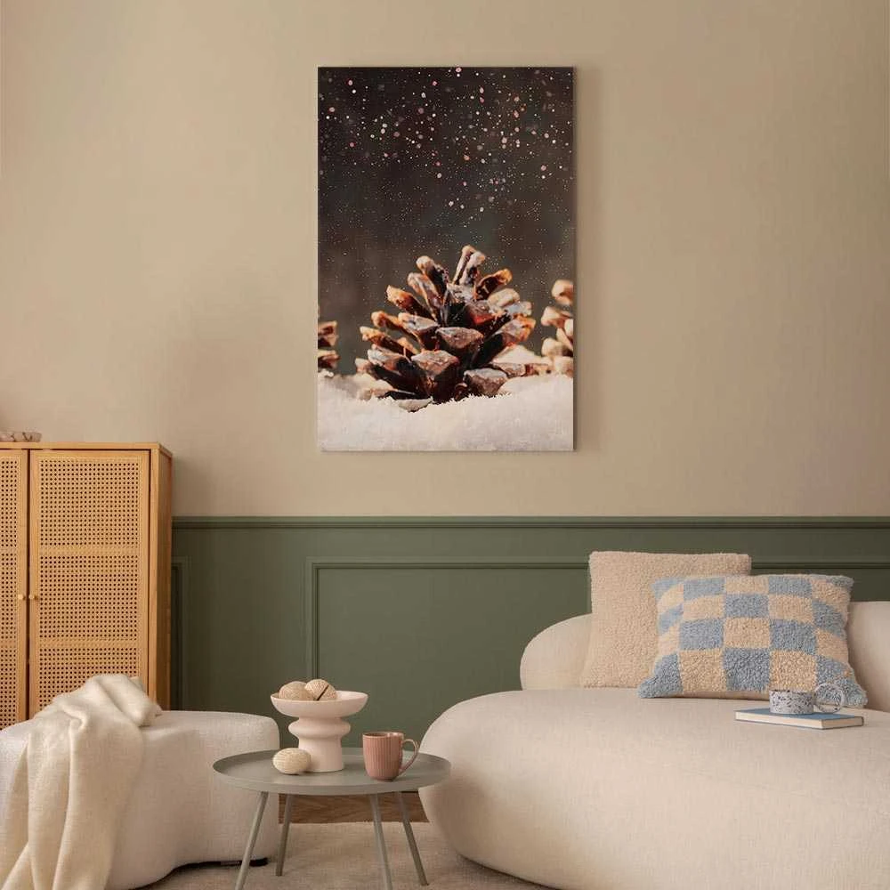 Artgeist Paveikslas - Winter Pine Cone (1 Part) Vertical
