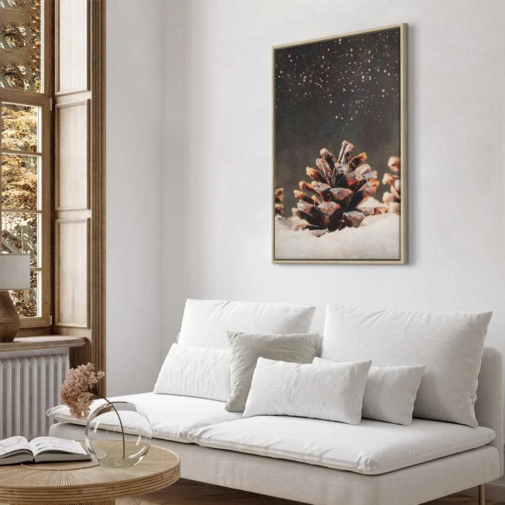 Artgeist Paveikslas - Winter Pine Cone (1 Part) Vertical