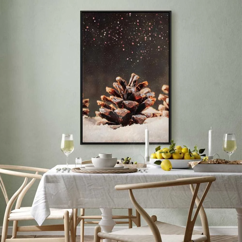 Artgeist Paveikslas - Winter Pine Cone (1 Part) Vertical
