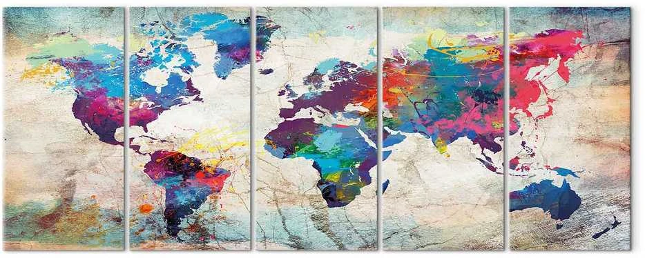Artgeist Paveikslas - World Map: Cracked Wall