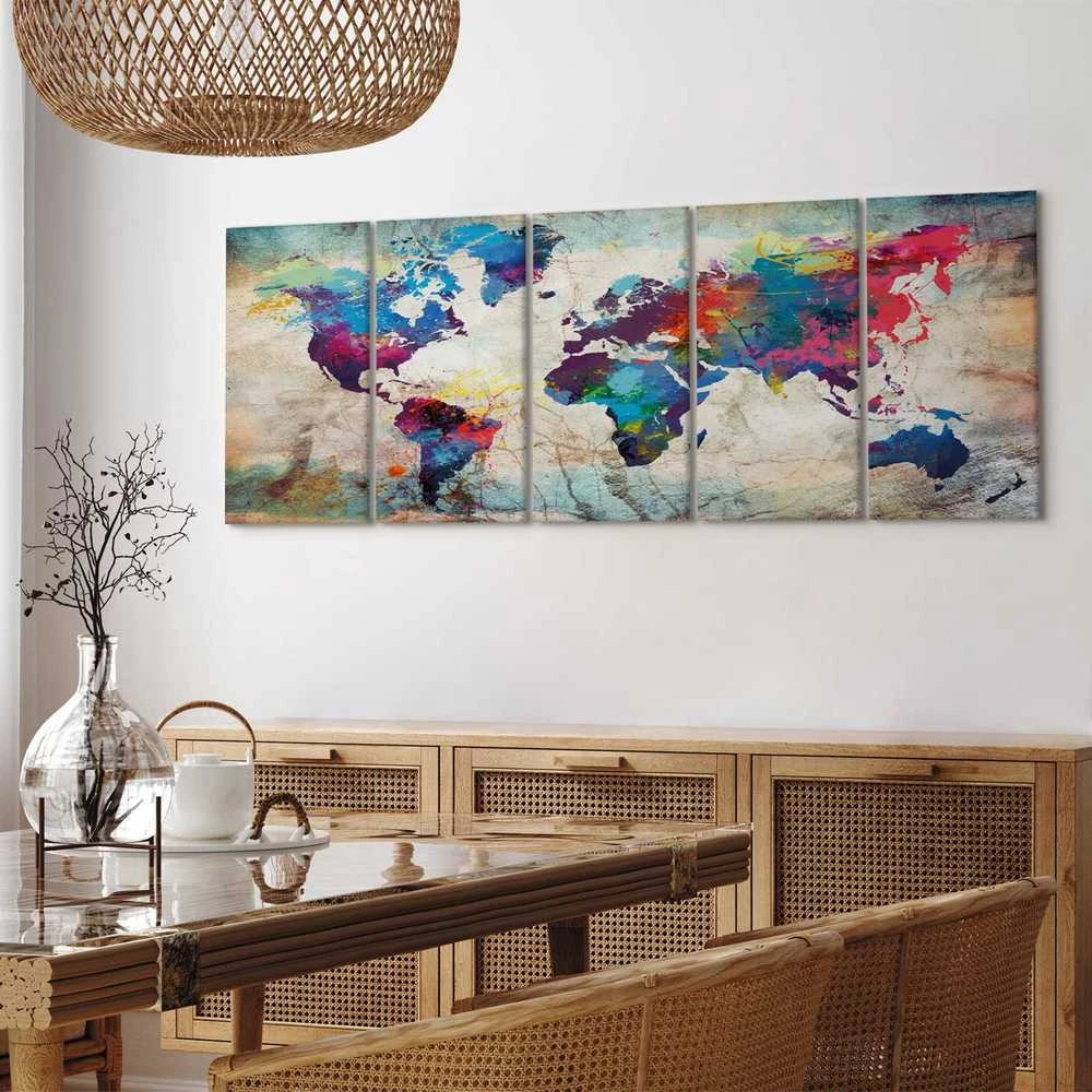 Artgeist Paveikslas - World Map: Cracked Wall