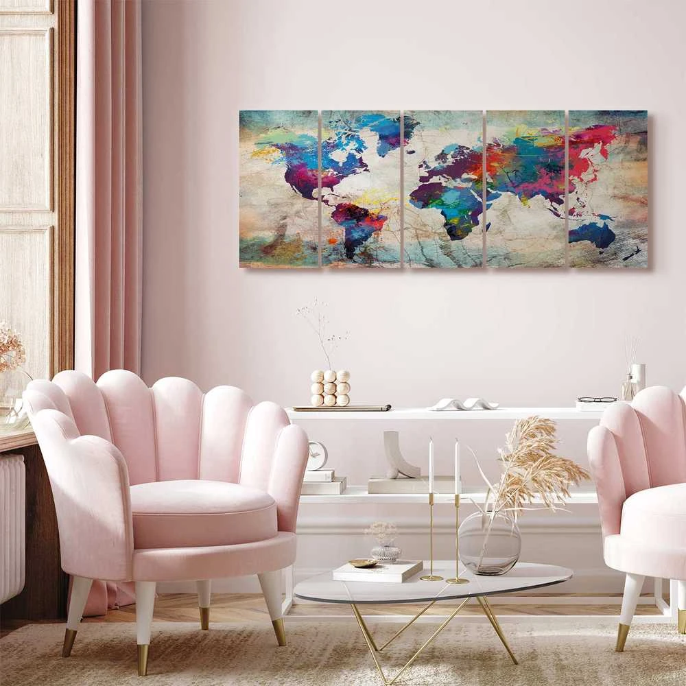 Artgeist Paveikslas - World Map: Cracked Wall