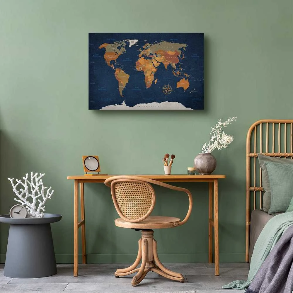 Artgeist Paveikslas - World Map: Ink Oceans