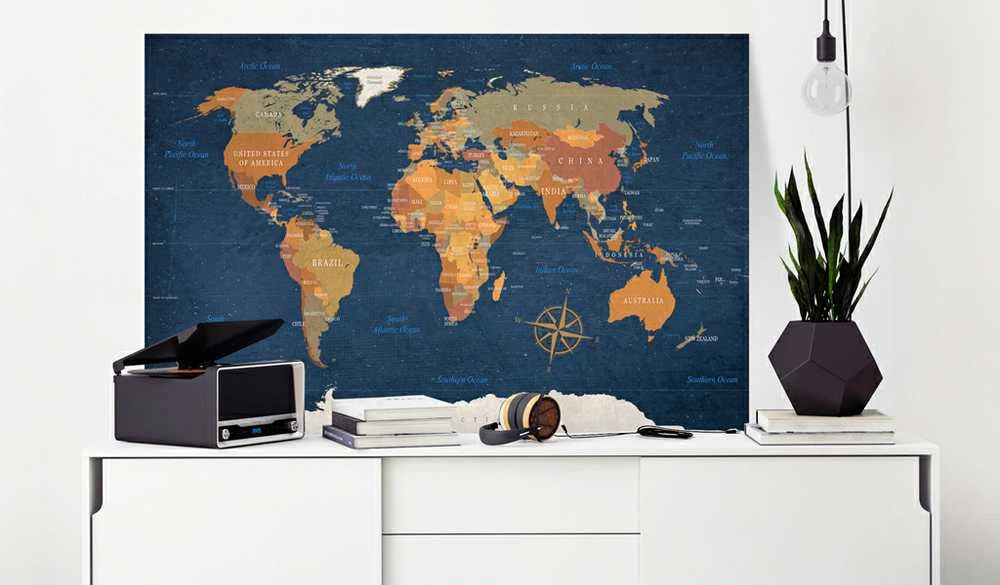 Artgeist Paveikslas - World Map: Ink Oceans