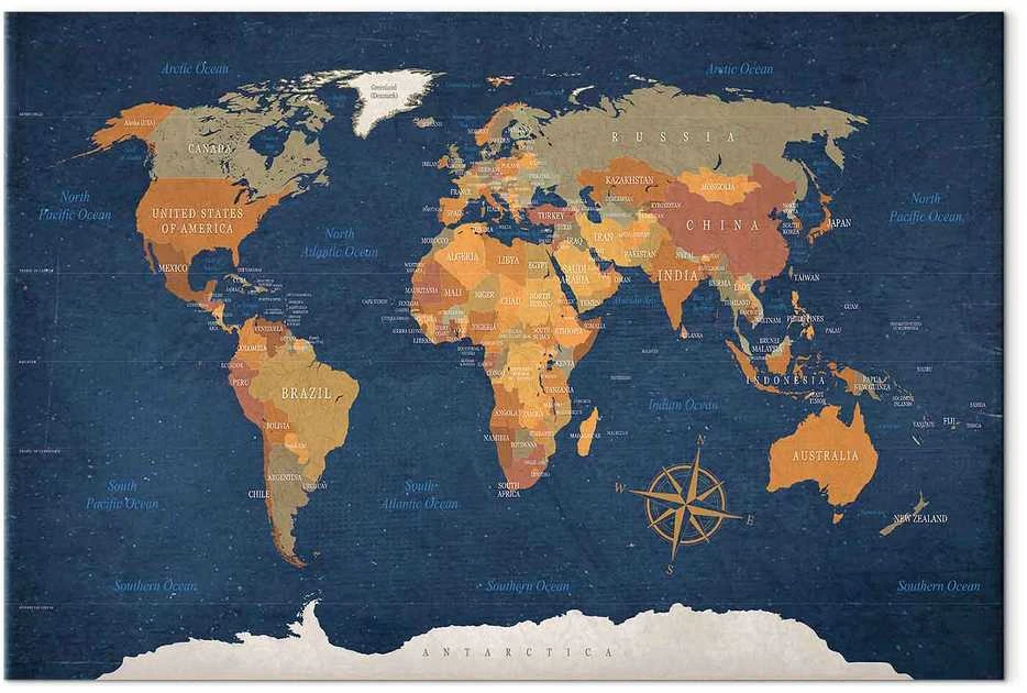 Artgeist Paveikslas - World Map: Ink Oceans