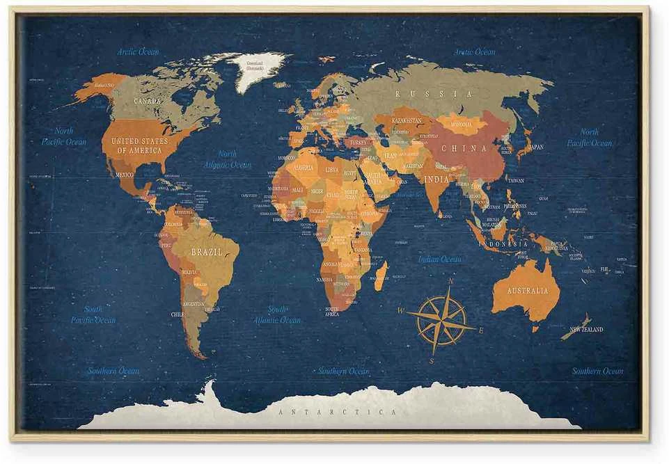 Artgeist Paveikslas - World Map: Ink Oceans