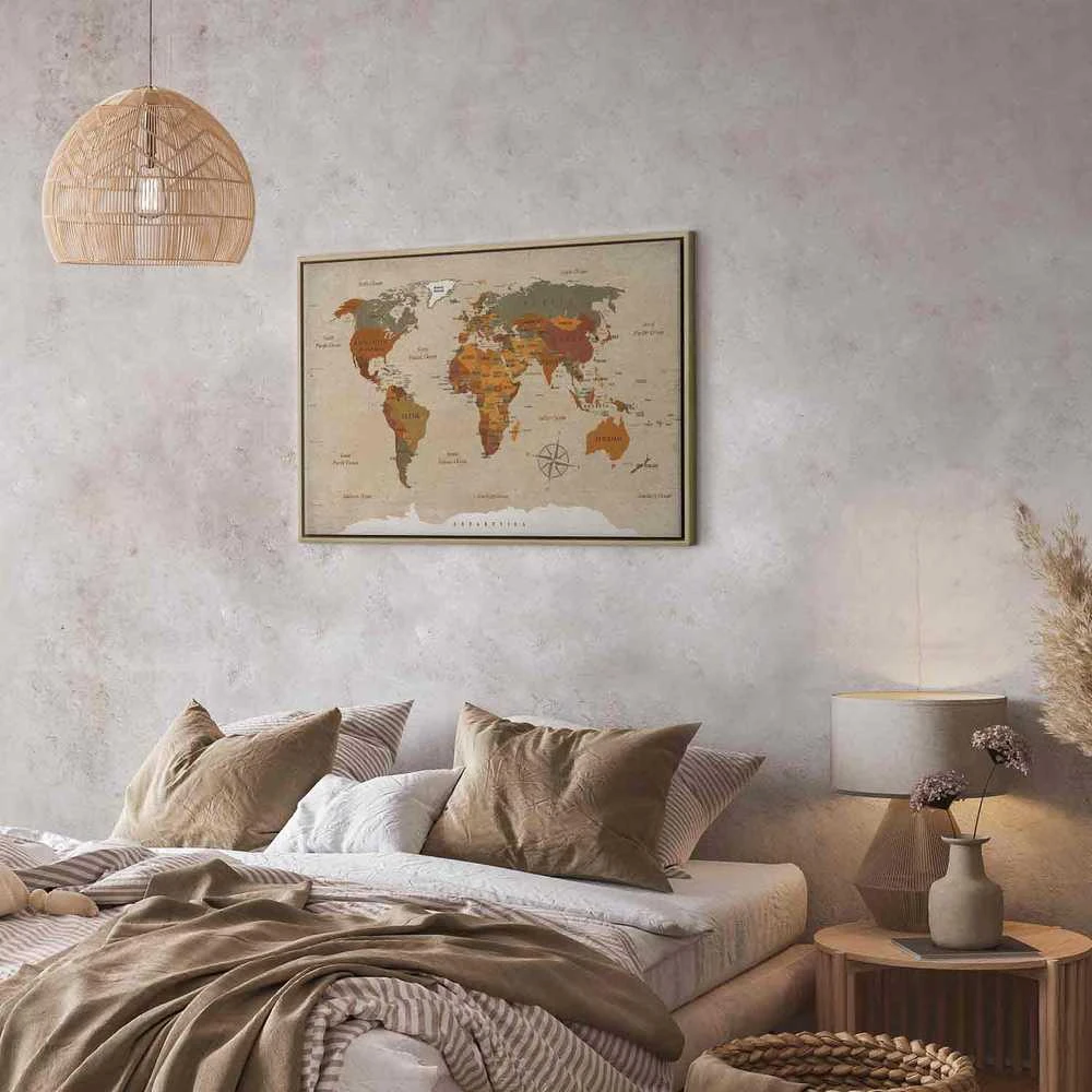 Artgeist Paveikslas - World Map: rusvai gelsvas Chic