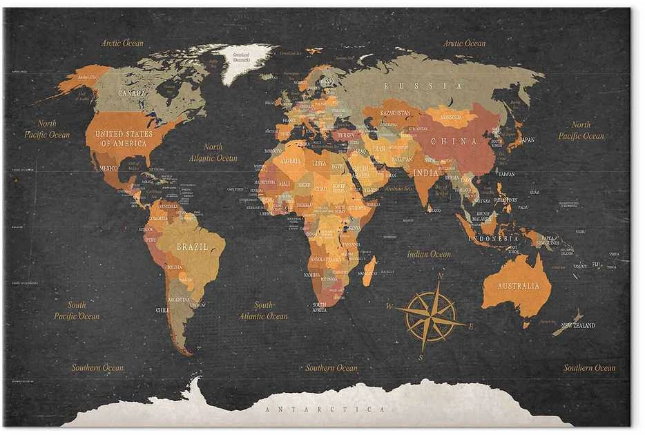 Artgeist Paveikslas - World Map: Secrets of the Earth