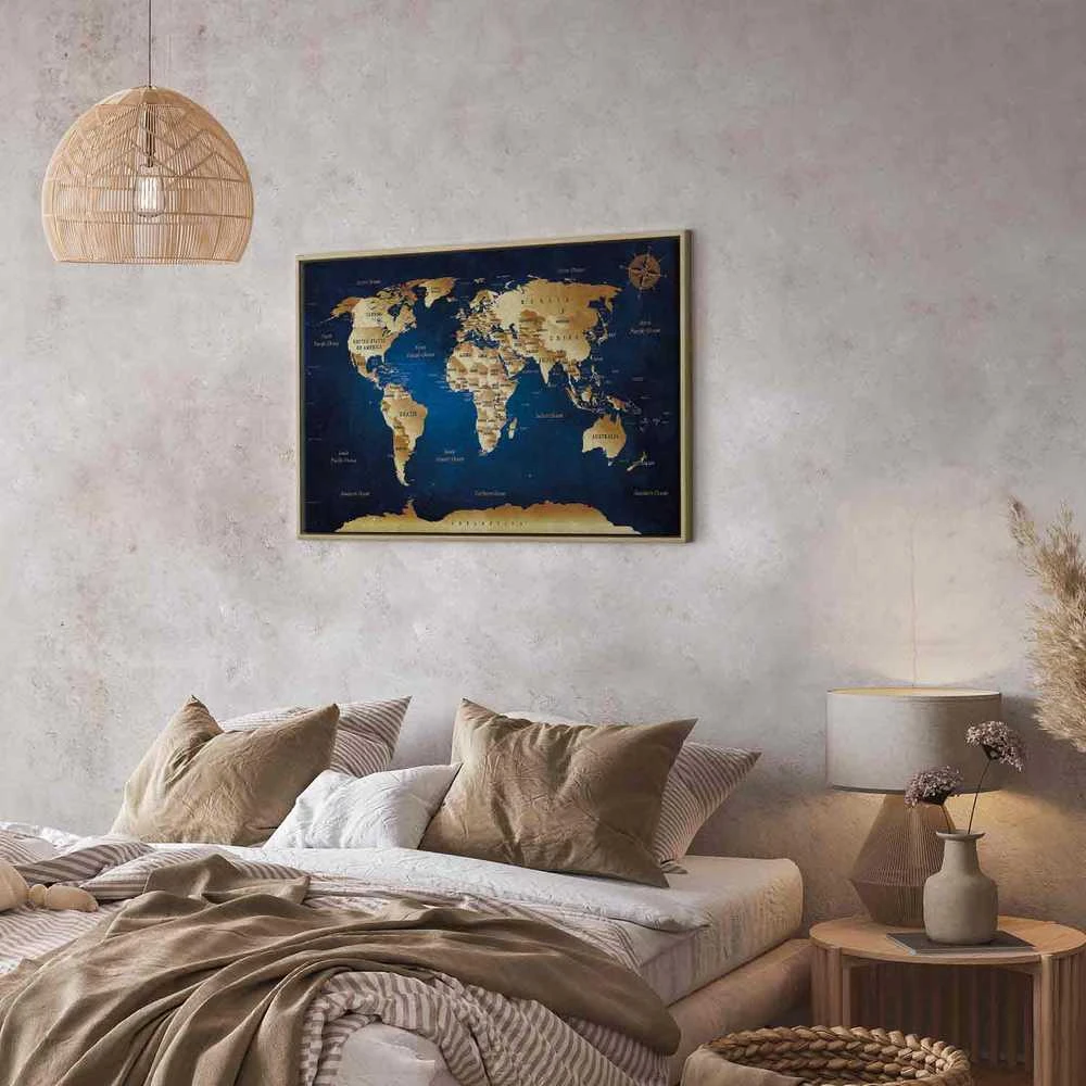 Artgeist Paveikslas - World Map: The Dark Mėlyna Depths