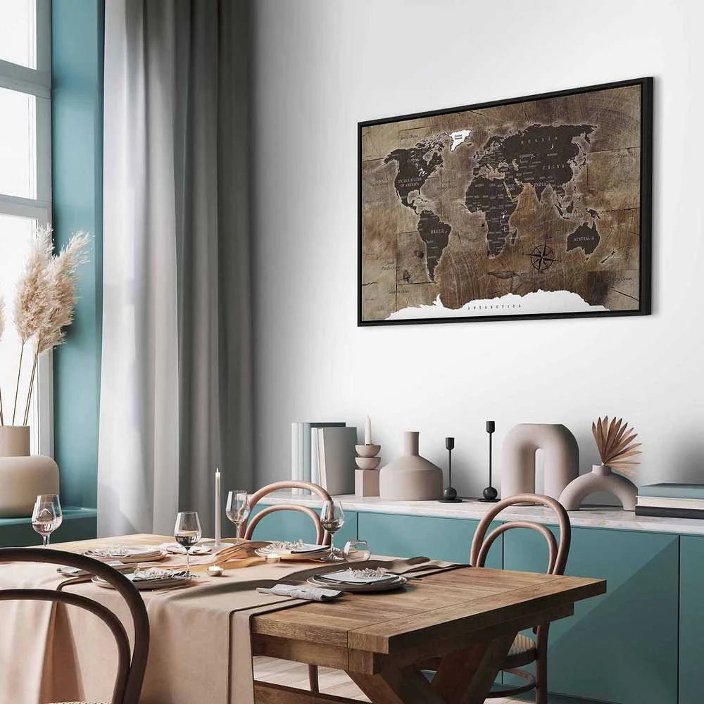 Artgeist Paveikslas - World Map: Wooden Mosaic