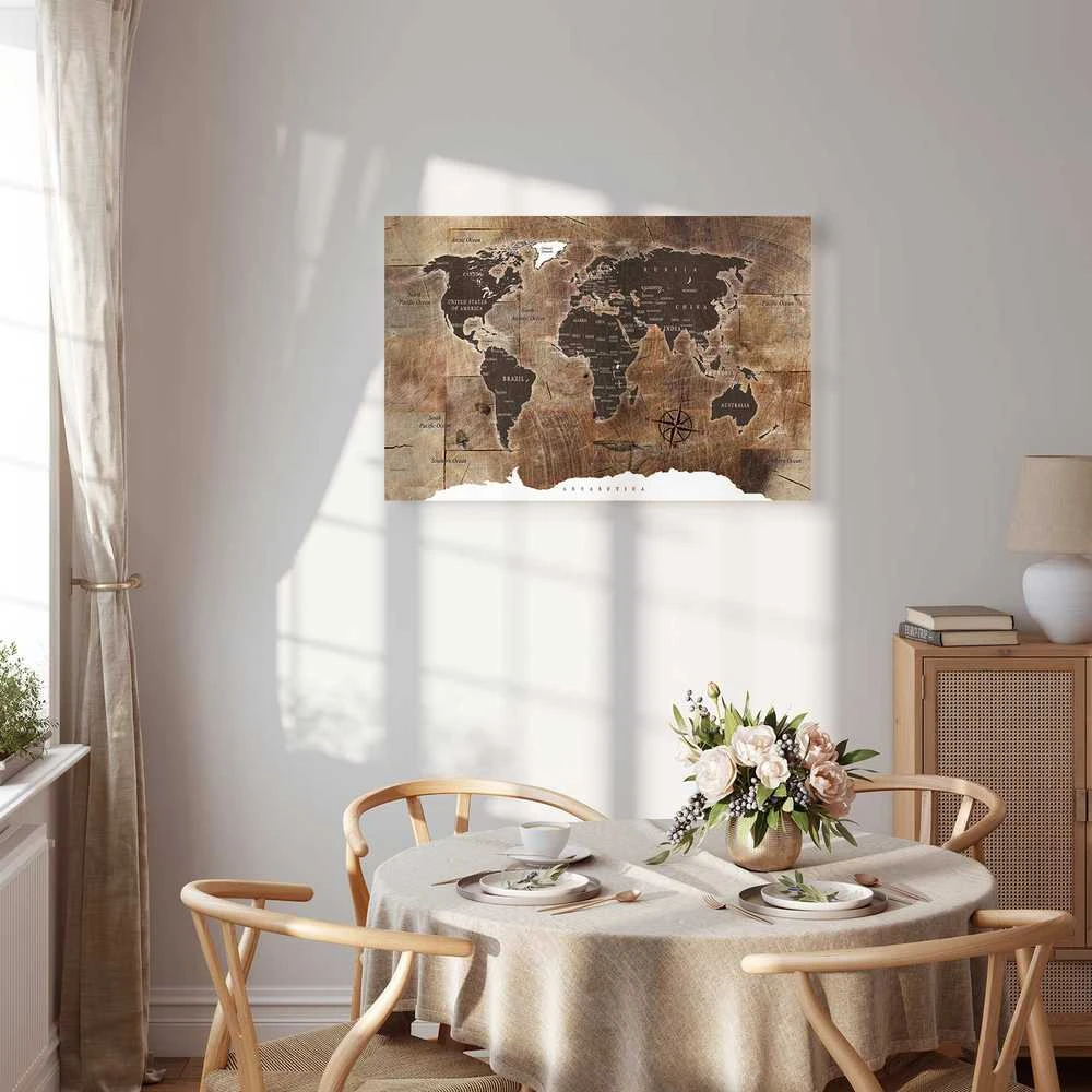 Artgeist Paveikslas - World Map: Wooden Mosaic
