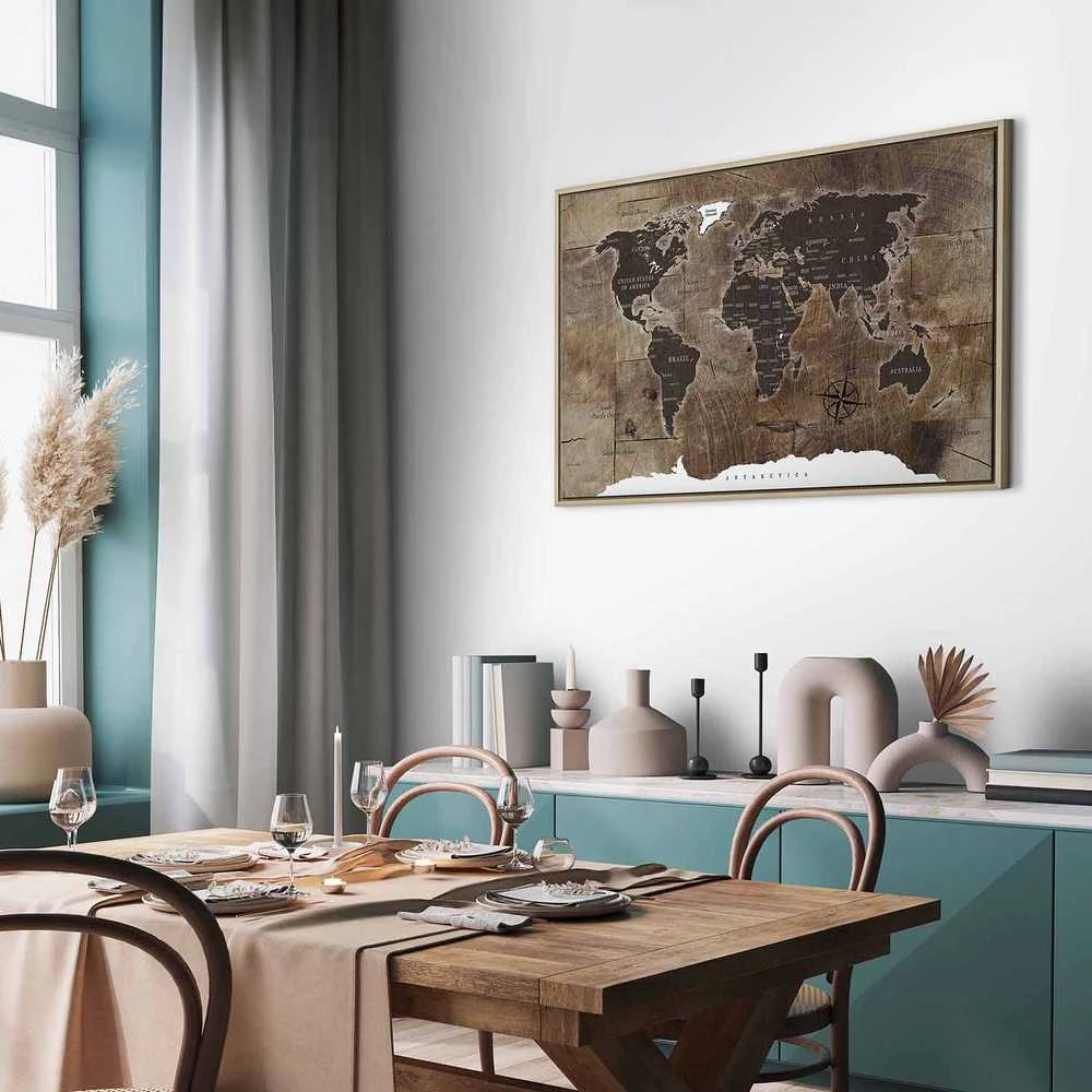 Artgeist Paveikslas - World Map: Wooden Mosaic