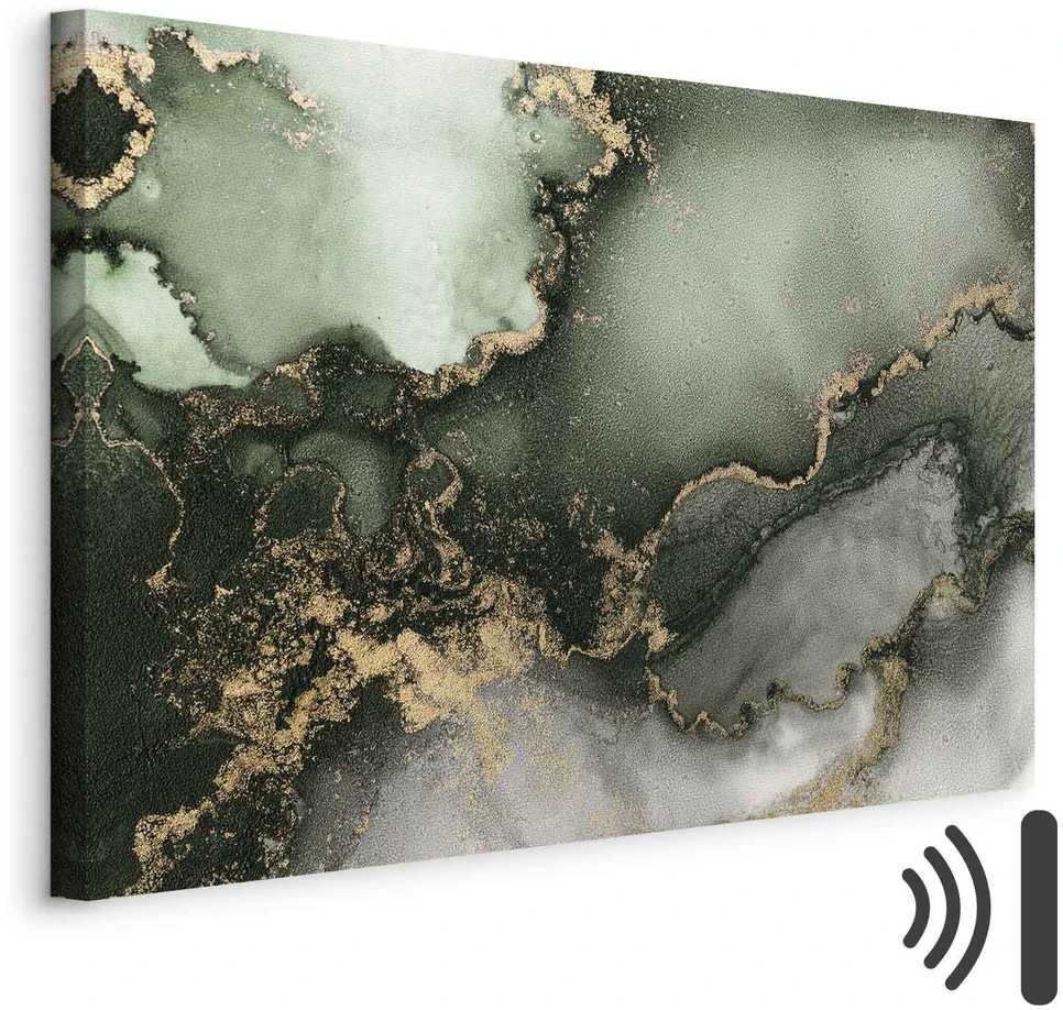 Artgeist Paveikslas - Žalias watercolour - abstraction inspired by the structure of marble