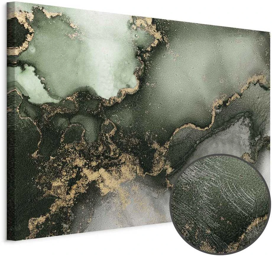 Artgeist Paveikslas - Žalias watercolour - abstraction inspired by the structure of marble