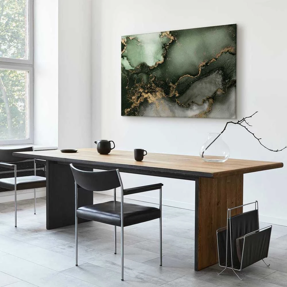 Artgeist Paveikslas - Žalias watercolour - abstraction inspired by the structure of marble