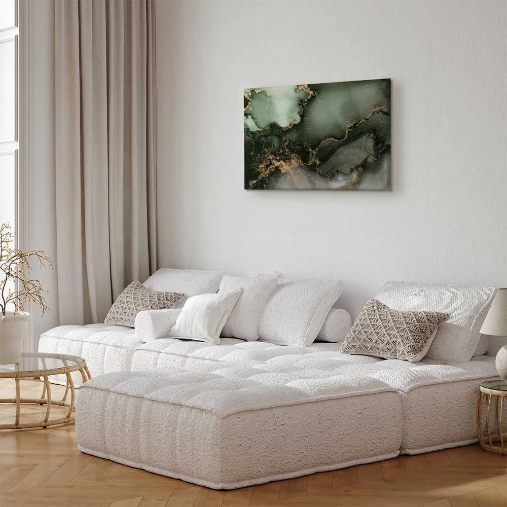 Artgeist Paveikslas - Žalias watercolour - abstraction inspired by the structure of marble
