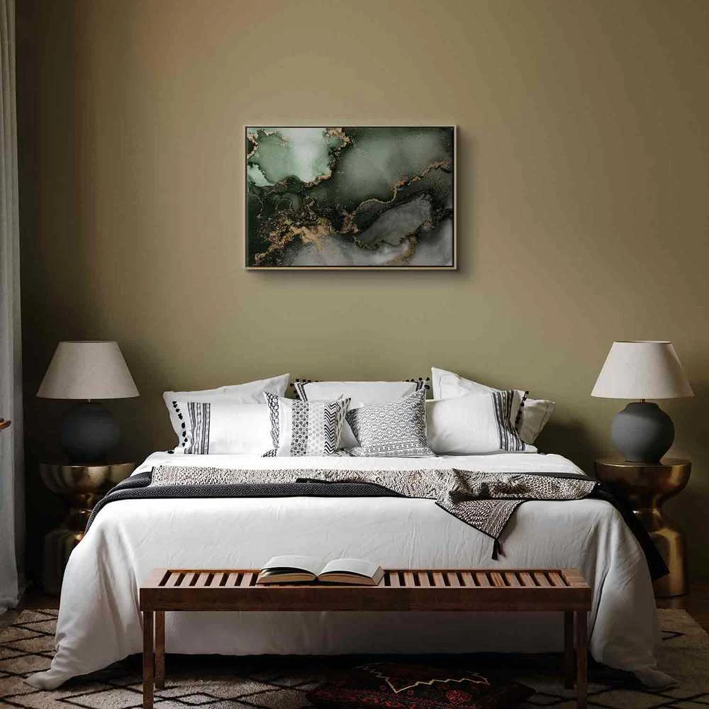 Artgeist Paveikslas - Žalias watercolour - abstraction inspired by the structure of marble