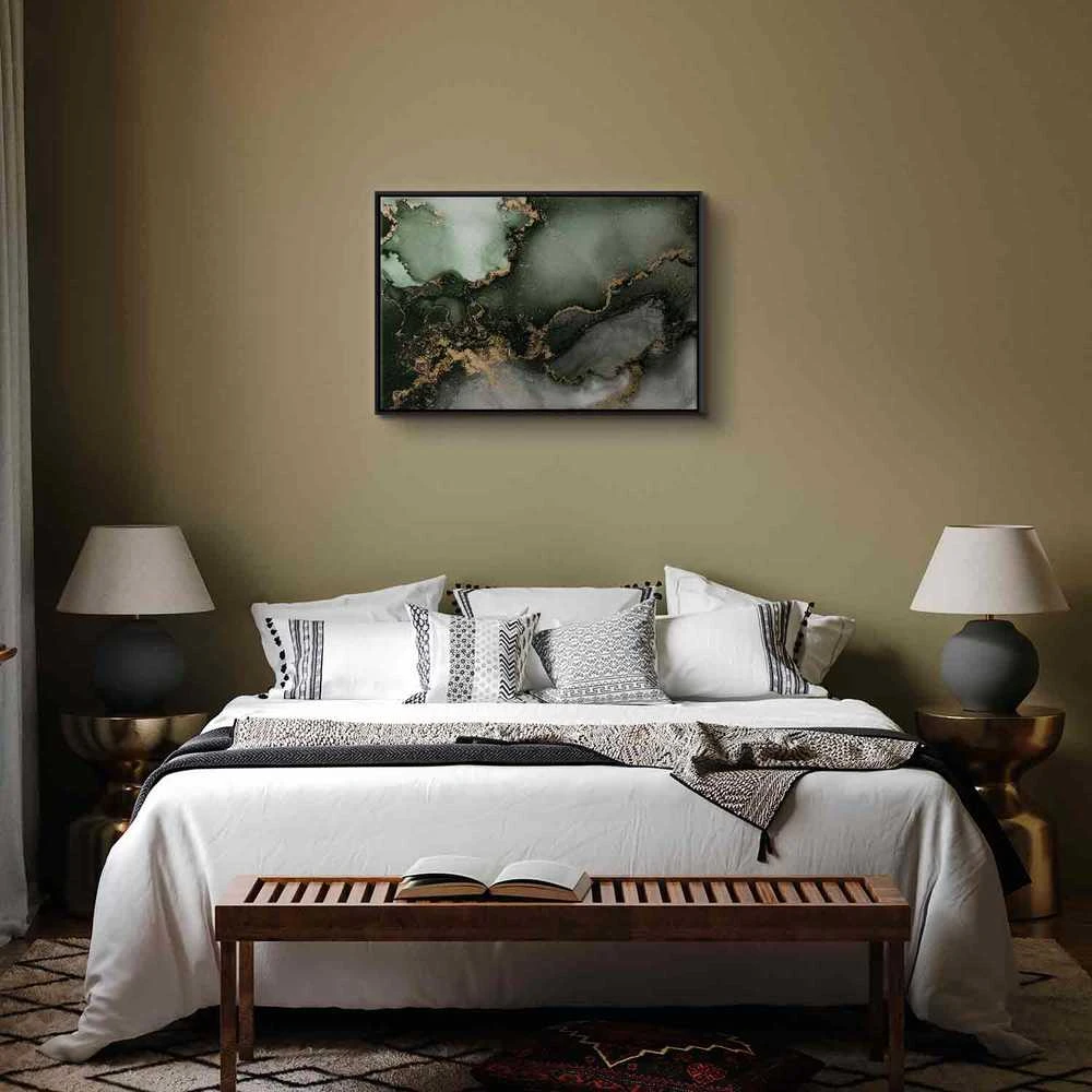 Artgeist Paveikslas - Žalias watercolour - abstraction inspired by the structure of marble