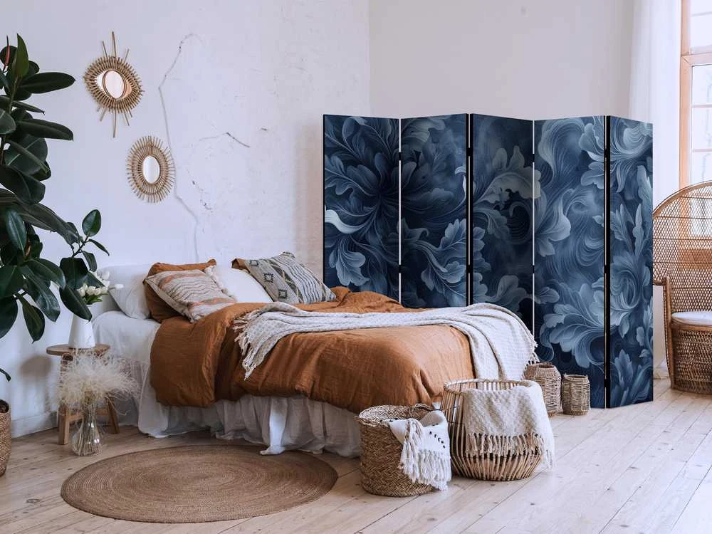 Artgeist Pertvara - Abstract Ornaments - Dark Mėlyna Victorian Leaves