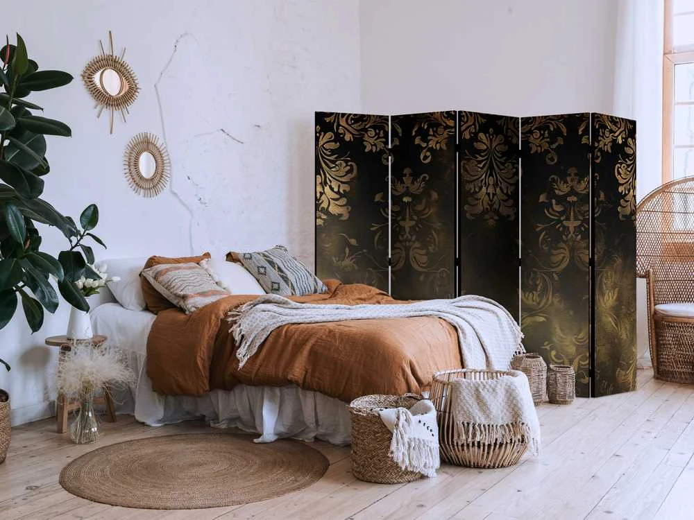 Artgeist Pertvara - Baroque Ornaments in Patinated Gold and Bronze - Retro Motif