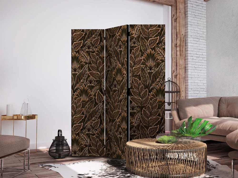 Artgeist Pertvara - Dense Vegetation - Botanical Patterns in Illustrative Style; Brown