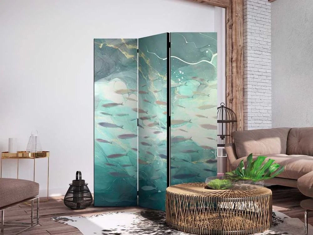 Artgeist Pertvara - Escaping Fish - Very Fast Swimming Fishes in Muted Colors Among Sea Depths