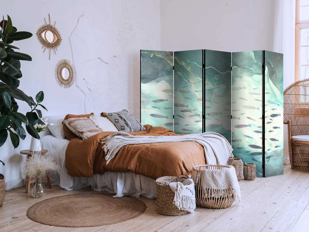 Artgeist Pertvara - Escaping Fish - Very Fast Swimming Fishes in Muted Colors Among Sea Depths