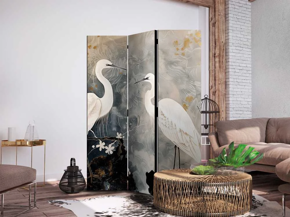 Artgeist Pertvara - Herons and cherry blossoms - oriental-style illustration depicting birds