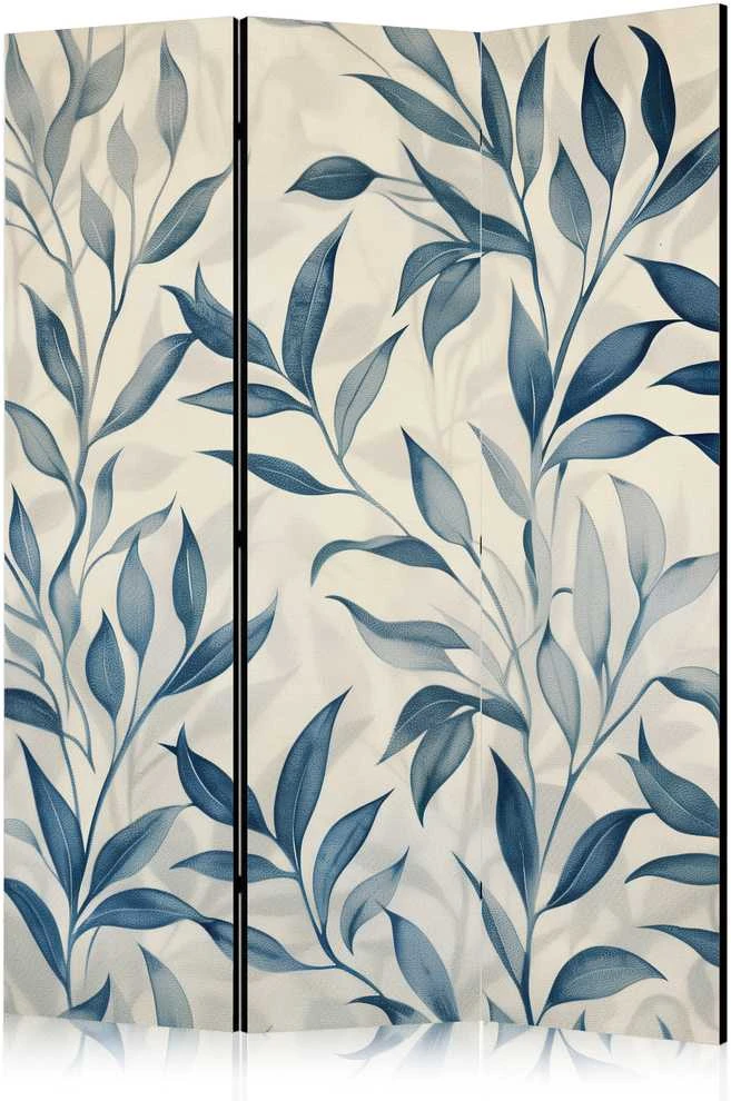 Artgeist Pertvara - Leaves in Mėlyna Colors - Delicate Botanical Motif