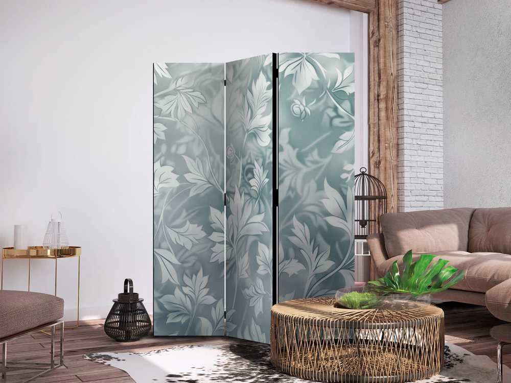 Artgeist Pertvara - Ornaments in Rubbed Faded Turquoise - Delicate Floral Pattern