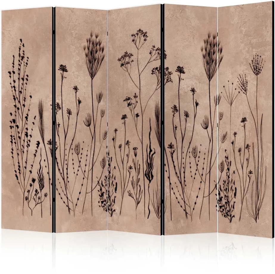 Artgeist Pertvara - Plant Vintage - Delicate Field Flowers on a Background in Lime Wash Technique