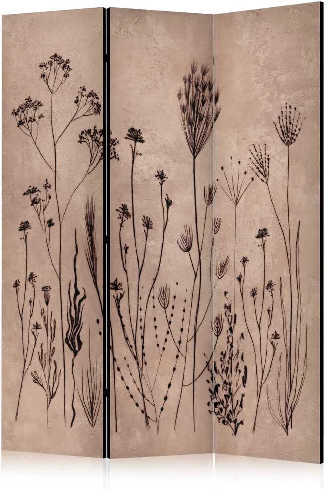 Artgeist Pertvara - Plant Vintage - Delicate Field Flowers on a Background in Lime Wash Technique