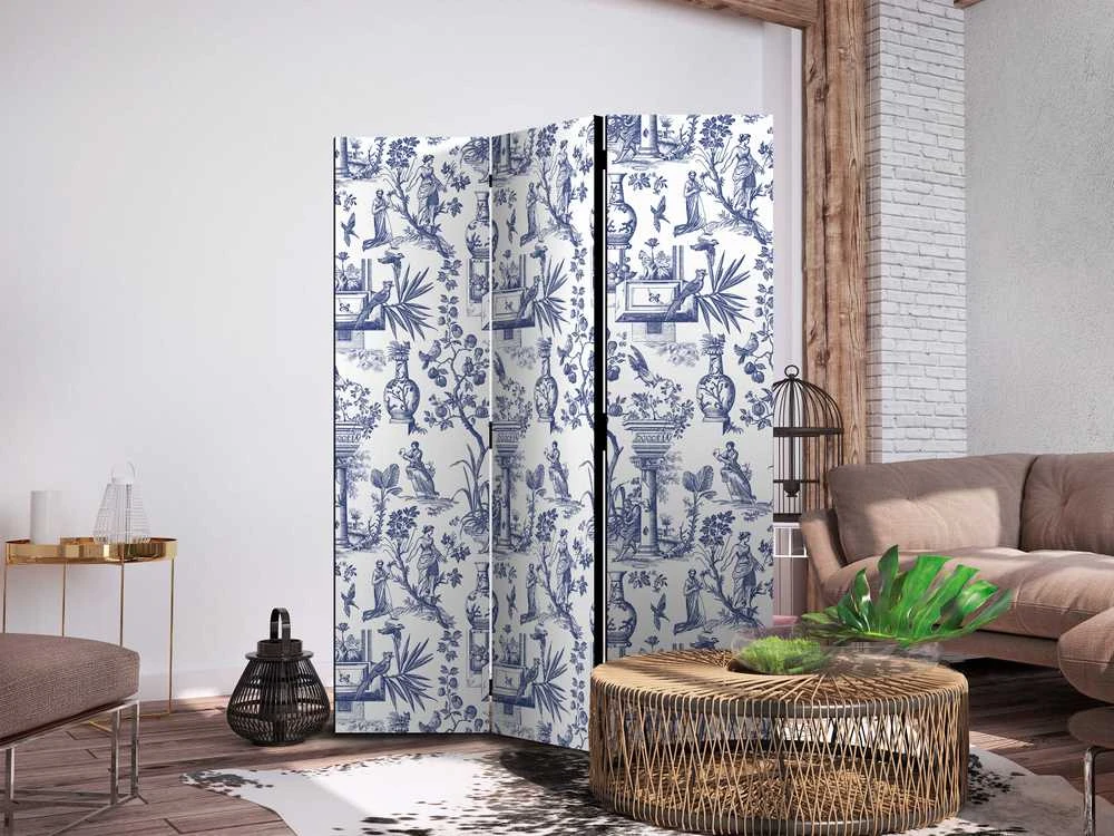Artgeist Pertvara - Rome and Botany - Mėlyna Pattern with a Greek and Plant Motif
