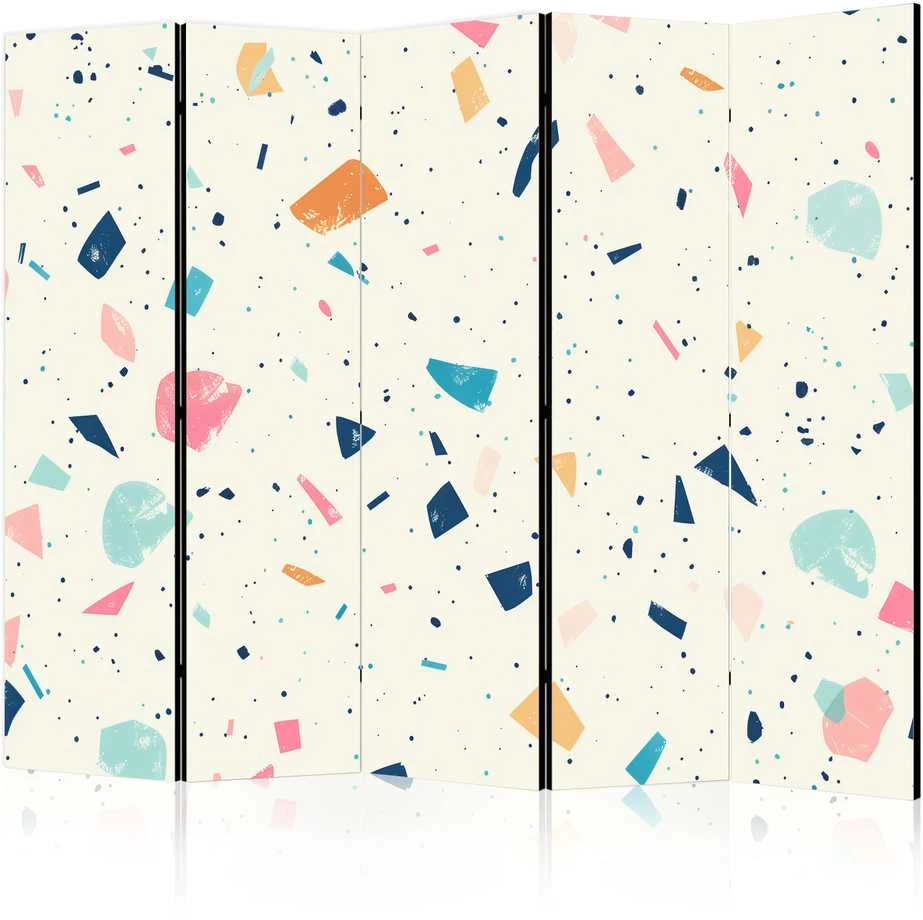 Artgeist Pertvara - Terrazzo with Multicolored - Large Elements - Cheerful Pattern on a Light Background