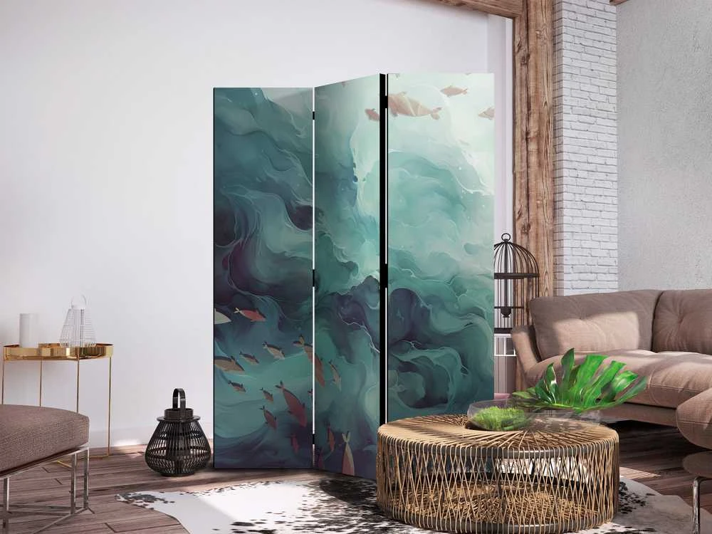 Artgeist Pertvara - Three Schools of Fish - Fish in Muted Colors Swimming in Groups in Oceanic Depths