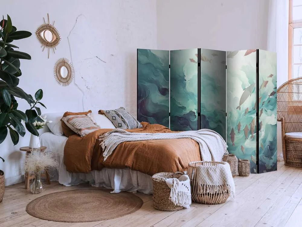Artgeist Pertvara - Three Schools of Fish - Fish in Muted Colors Swimming in Groups in Oceanic Depths
