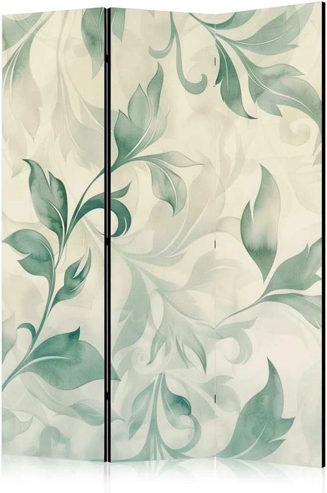 Artgeist Pertvara - Watercolor Botanical Motif - Delicate Žalias and rusvai gelsvas Leaves