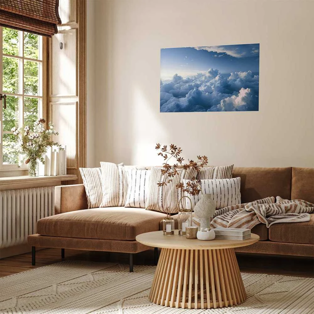 Artgeist Plakatas - Aerial Landscapes: Sunbeams Illuminating Puffy Cloud Formations