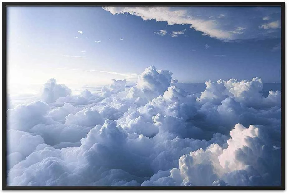 Artgeist Plakatas - Aerial Landscapes: Sunbeams Illuminating Puffy Cloud Formations