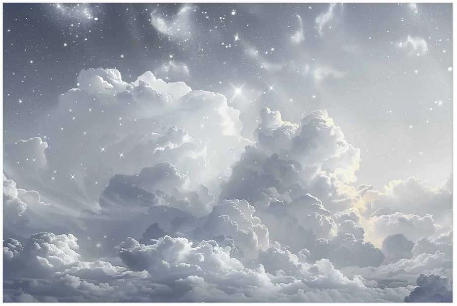 Artgeist Plakatas - Astral Calm: Stars Scattered Over Delicate Clouds