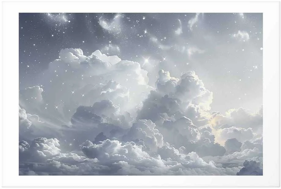 Artgeist Plakatas - Astral Calm: Stars Scattered Over Delicate Clouds